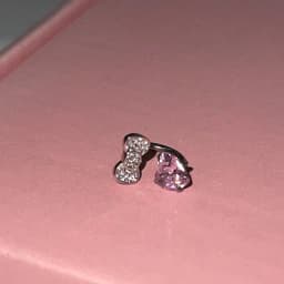Cute Bowknot Love Heart 316L Titanium Steel Annular Ear Bone Nail Fashion Delicate Zircon Earring for Women Y2K Punk Jewelry