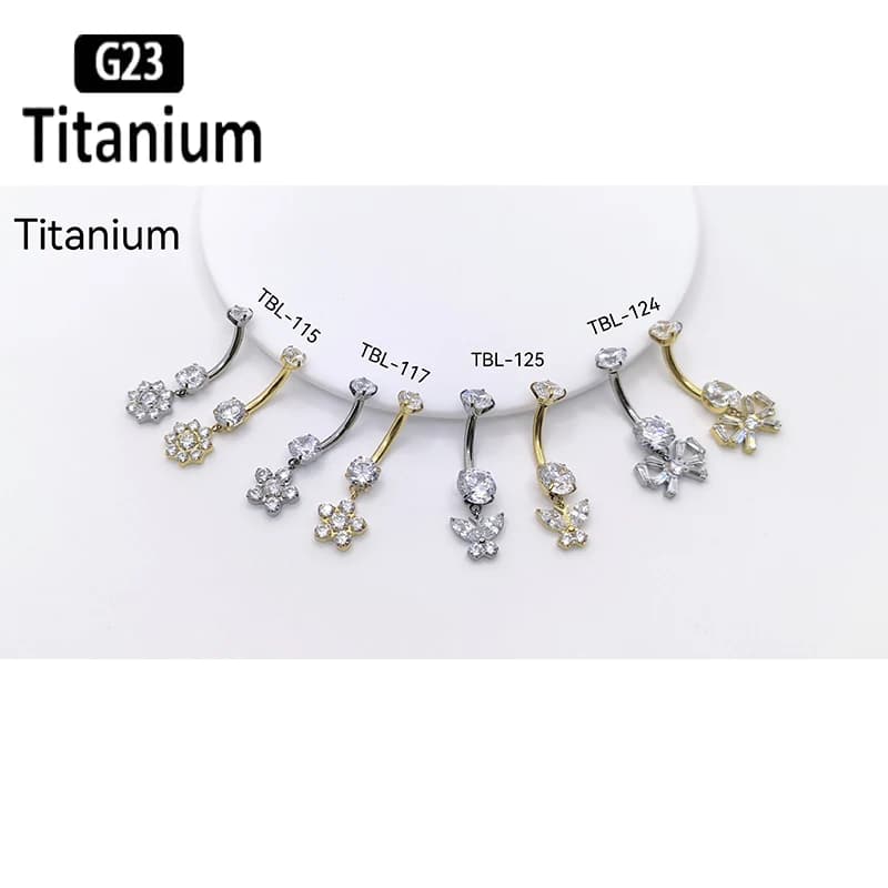 1PCS Belly Piercing Button Rings G23 Titanium ASTM F136 14g Internally Threaded Navel Ring Earrings Button Piercing Body Jewelry