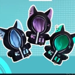 10cm cotton doll cyberpunk series futuristic cute cat jacket can be replaced with cool three-color doll clothes decoration gift