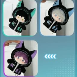 10cm cotton doll cyberpunk series futuristic cute cat jacket can be replaced with cool three-color doll clothes decoration gift
