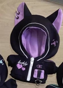 10cm cotton doll cyberpunk series futuristic cute cat jacket can be replaced with cool three-color doll clothes decoration gift