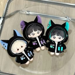 10cm cotton doll cyberpunk series futuristic cute cat jacket can be replaced with cool three-color doll clothes decoration gift