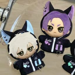 10cm cotton doll cyberpunk series futuristic cute cat jacket can be replaced with cool three-color doll clothes decoration gift