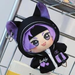 10cm cotton doll cyberpunk series futuristic cute cat jacket can be replaced with cool three-color doll clothes decoration gift