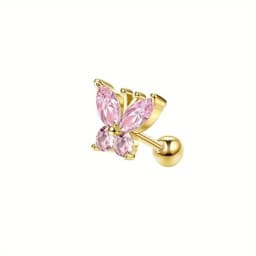 FASACCO 1PC Cartilage Earring Stud for Women Flower Heart Hypoallergenic Stainless Steel Screw Back CZ Earrings Piercing Jewelry