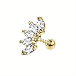 FASACCO 1PC Cartilage Earring Stud for Women Flower Heart Hypoallergenic Stainless Steel Screw Back CZ Earrings Piercing Jewelry