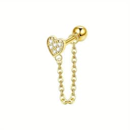 FASACCO 1PC Cartilage Earring Stud for Women Flower Heart Hypoallergenic Stainless Steel Screw Back CZ Earrings Piercing Jewelry