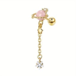 FASACCO 1PC Cartilage Earring Stud for Women Flower Heart Hypoallergenic Stainless Steel Screw Back CZ Earrings Piercing Jewelry