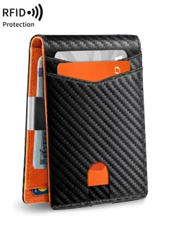 Men's Slim Thin Minimalist Front Pocket Wallets Men RFID Blocking Protected Portable Card Holder 12 Card Multifunctional Wallet