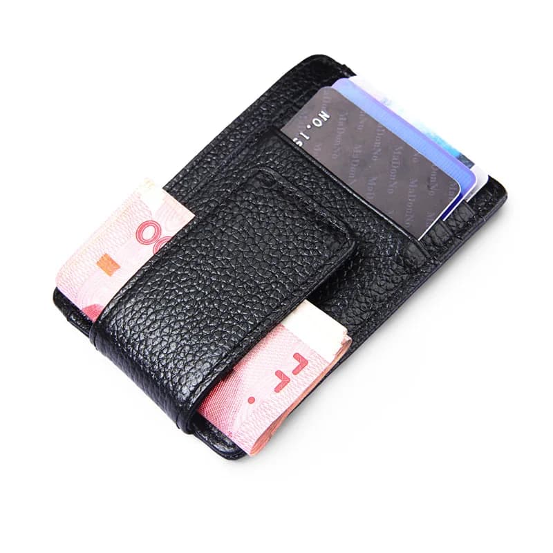 Leather Magnetic Money Clip Wallet for Mens Wallet and Cash of Card Sleeve Mens Magnetic Wallet