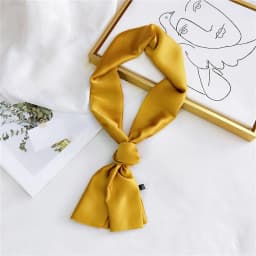Fashion Neckerchief Women Headband Hair Scarf Silk Satin Bag Scarves Female 145*15cm Long Wraps Black Red Pink Scarfs For Ladies