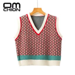 Korean Style Pink Peach Blossom Knitted Vest For Women Fashion Flower Embroidery Sweater Vest O Neck Pullover Knitwear
