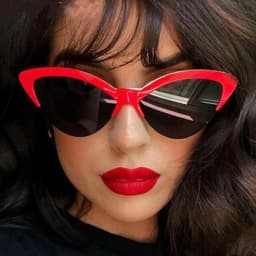VIVIBEE Women Cat Eye Sunglasses Designer Luxury Brand Red Cateye Glasses for Female Vintage UV400 Gradient Ladies Eyewear