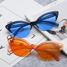 VIVIBEE Women Cat Eye Sunglasses Designer Luxury Brand Red Cateye Glasses for Female Vintage UV400 Gradient Ladies Eyewear