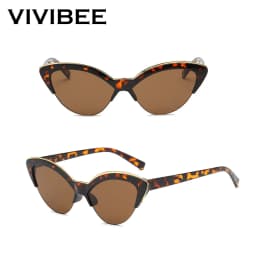 VIVIBEE Women Cat Eye Sunglasses Designer Luxury Brand Red Cateye Glasses for Female Vintage UV400 Gradient Ladies Eyewear