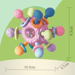 Baby Toys 0 12 Months Rotating Rattle Ball Grasping Activity Baby Development Toy Silicone Teether Baby Sensory Toys for Babies