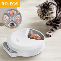 ROJECO Multifunctional Wireless Automatic Cat Feeder 4 Meals Wet Dry Food Dispenser Smart Timed Pet Feeder For Cat Dog Supplies
