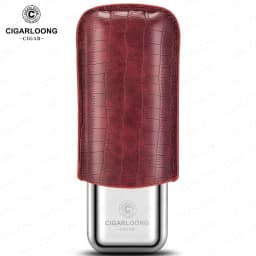 Stainless Steel Cigar Case Humidor Anti-pressure Luxury Cow Leather Cigar Humidor Case Moisturizing Portable Travel Cigar Case