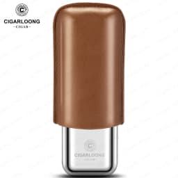 Stainless Steel Cigar Case Humidor Anti-pressure Luxury Cow Leather Cigar Humidor Case Moisturizing Portable Travel Cigar Case