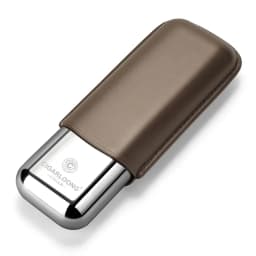 Stainless Steel Cigar Case Humidor Anti-pressure Luxury Cow Leather Cigar Humidor Case Moisturizing Portable Travel Cigar Case
