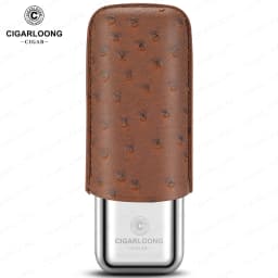 Stainless Steel Cigar Case Humidor Anti-pressure Luxury Cow Leather Cigar Humidor Case Moisturizing Portable Travel Cigar Case
