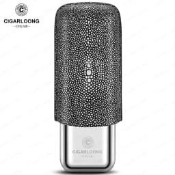 Stainless Steel Cigar Case Humidor Anti-pressure Luxury Cow Leather Cigar Humidor Case Moisturizing Portable Travel Cigar Case