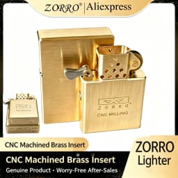 ZORRO Brass Oil Lighter CNC One Piece 5 Hinge Sealed Metal Gasket Insert Refillable Heavy Trench Brushed Pocket Retro Men Gift
