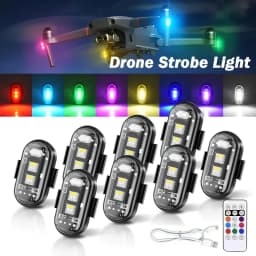 1-10PCS Motorcycle LED Aircraft Strobe Lights Drone Anti-collision Warning Lamp Flash Indicator With Wireless Remote Control