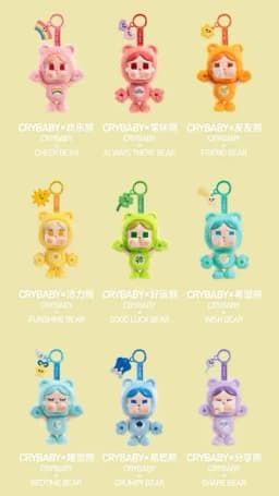 POP MART CRYBABY Care Bears Series Vinyl Plush Pendant Blind Box Official Genuine Mystery Box Collectible Figure Bag Ornament