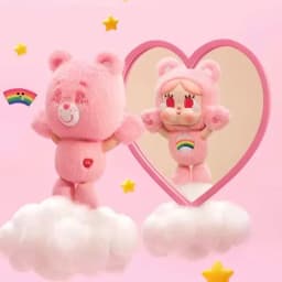 POP MART CRYBABY Care Bears Series Vinyl Plush Pendant Blind Box Official Genuine Mystery Box Collectible Figure Bag Ornament