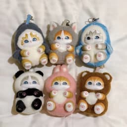 Cute Cat Doll Plush Keychain, Animal Dress Modeling, Vinyl Doll,bag Decoration Pendant,Surprise Blind Box,ideal Toy Gift Pendant