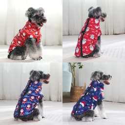 Warm Dog Clothes Autumn Winter Pet Jaket for Small Medium Dogs Cats Cute Santa Claus Print Puppy Outfits Pug Christmas Costume
