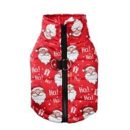 Warm Dog Clothes Autumn Winter Pet Jaket for Small Medium Dogs Cats Cute Santa Claus Print Puppy Outfits Pug Christmas Costume