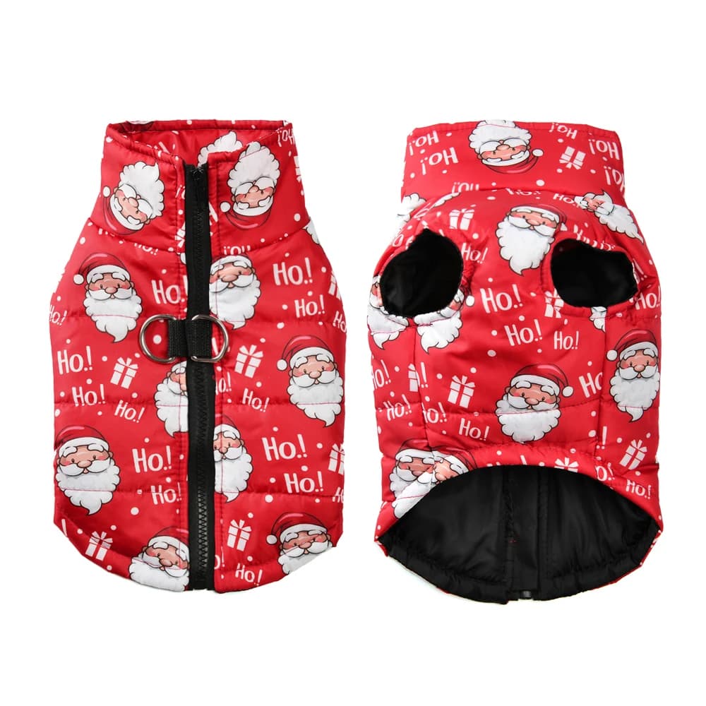 Warm Dog Clothes Autumn Winter Pet Jaket for Small Medium Dogs Cats Cute Santa Claus Print Puppy Outfits Pug Christmas Costume