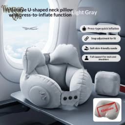 Hot Sale Portable Crown Inflatable U Neck Pillow Anti Tilt Headrest Soft Travel Sleeping Cushion For Driving Business Trip