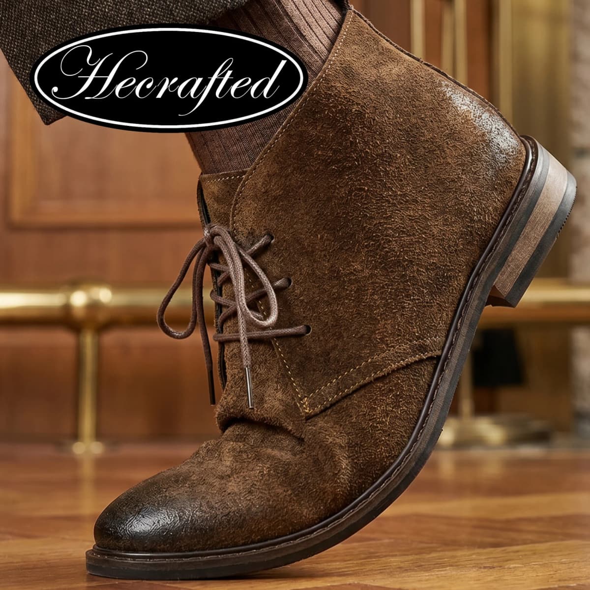 Genuine Leather Desert boots Natural Cow Suede leather Men Chukka Boots Fashion Comfortable Brand Ankle Leather Boots #KD598