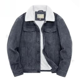 Harajuku Male Cotton Jackets Padded Warm Loose Parka Coat Corduroy Short Jacket Man Solid Fur Collar Windbreaker Winter Fleece