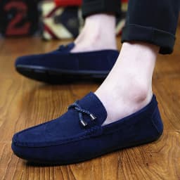 Men Loafers Business Shoes Suede Leather Soft Sole Male Casual Shoes Retro Flat Dress Shoes Moccasins Designer Slip on Men Shoe
