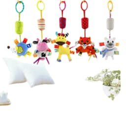 Baby Rattles Hanging Toys for Car Seat Crib Stroller Gym Montessori Sensory Plush Toys for Baby 0-12 Months with Teether Newborn