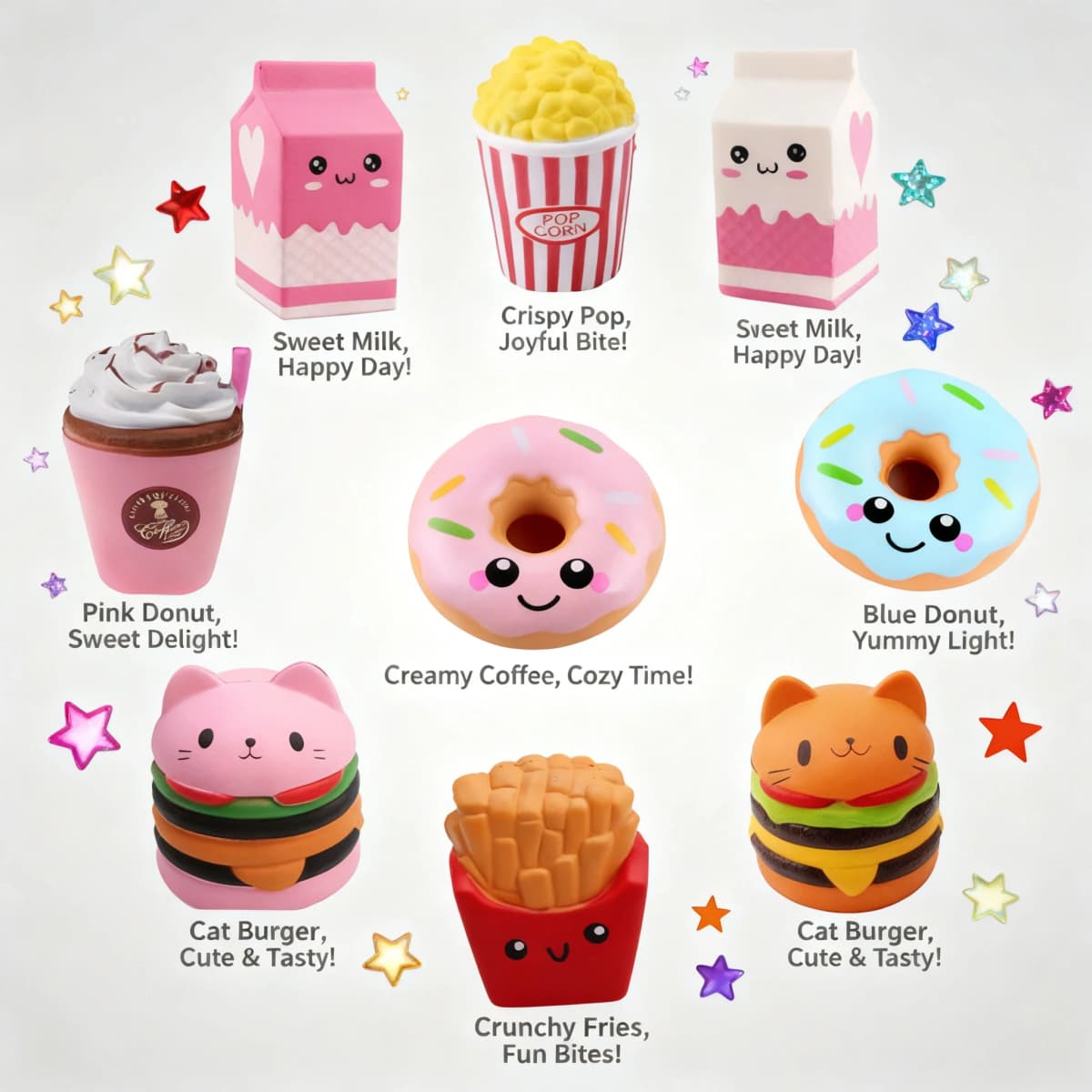 Jumbo Kawaii Squishy Slow Rising Squeeze PU Popcorn Animals Anti Stress Relief Squishies Toy Christmas Gift For Children Kids