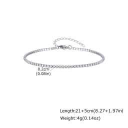 Cubic Zirconia Tennis Anklet for Women Stainless Steel 18K Gold Plated CZ Foot Chain Layering Summer No Tarnish Waterproof