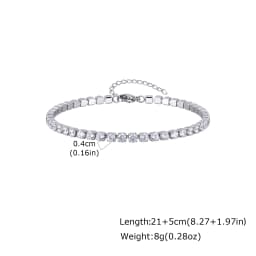 Cubic Zirconia Tennis Anklet for Women Stainless Steel 18K Gold Plated CZ Foot Chain Layering Summer No Tarnish Waterproof