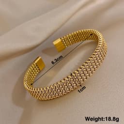 Vintage Golden Stainless Steel Weave Bracelet for Women Men Trendy 5 7 10 14mm Size Chunky Bangle Bracelets Waterproof Jewelry