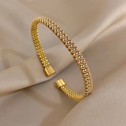 Vintage Golden Stainless Steel Weave Bracelet for Women Men Trendy 5 7 10 14mm Size Chunky Bangle Bracelets Waterproof Jewelry