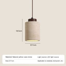 Vintage Restaurant Yellow Travertine Pendant Lamp Bedroom Bedside Cream Wabi-sabi Style Bar Desk Light Flying Saucer Dining LED