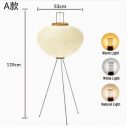 Wabi Sabi Noguchi Akari Japanese Rice Paper Floor Lamp for Bedroom Living Room Bedside House Decoration Vintage Standing