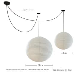 Japanese Wabi Sabi Style Ball Retro Paper Lamp LED Ball Shaped Bedroom Clothing Store Xuan Paper Homestay Pendant Light