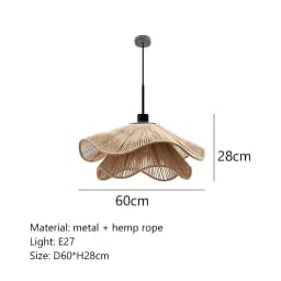 Wabi Sabi Rope Led Ceiling Chandelier Restaurant Shop Bar Hanging Lamp Living Room Dining Kitchen Pendant Lights Room Decor