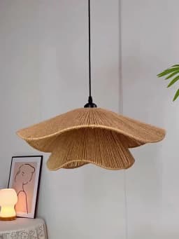 Wabi Sabi Rope Led Ceiling Chandelier Restaurant Shop Bar Hanging Lamp Living Room Dining Kitchen Pendant Lights Room Decor