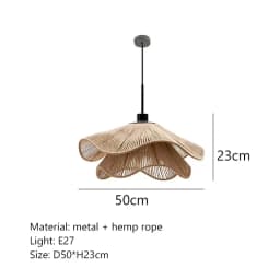Wabi Sabi Rope Led Ceiling Chandelier Restaurant Shop Bar Hanging Lamp Living Room Dining Kitchen Pendant Lights Room Decor